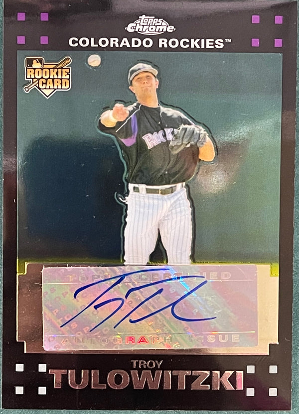 Troy Tulowitzki Autographed 2007 Topps Chrome Rookie Card