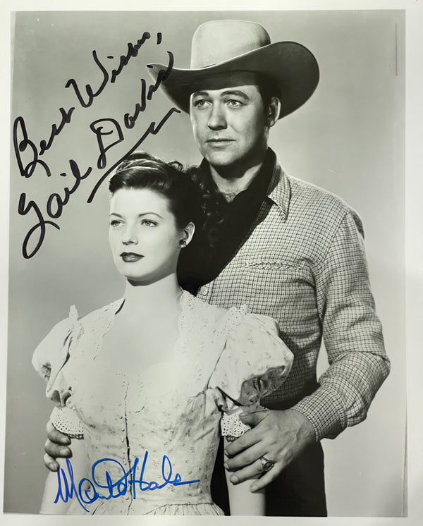 Gail Davis & Monte Hale Autographed Black & White 8x10 Celebrity Photo