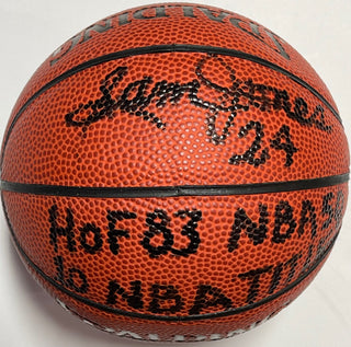 Sam Jones Autographed Spalding Mini Basketball