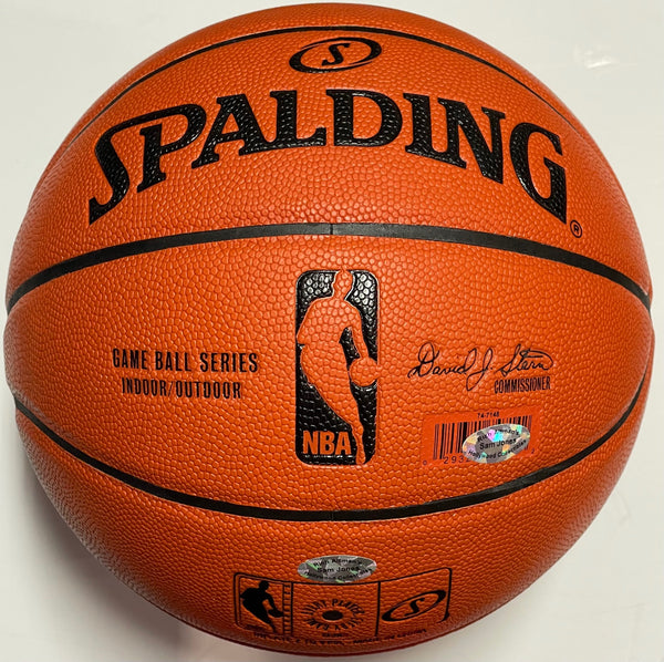 Sam Jones Autographed Spalding Indoor/Outdoor Basketball (Beckett)