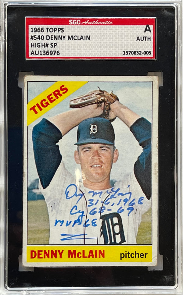 Denny McLain autographed 1966 Topps Card #540 (SGC)