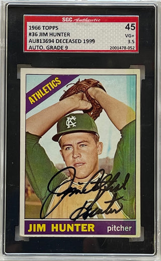 Jim Catfish Hunter autographed 1966 Topps Card #36 (SGC)