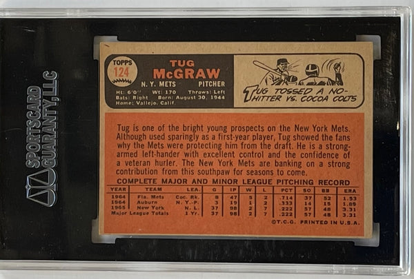 Tug McGraw Autographed 1966 Topps Card #124 (SGC)