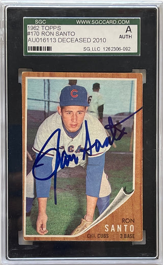 Ron Santo Autographed 1962 Topps Card #170 (SGC)