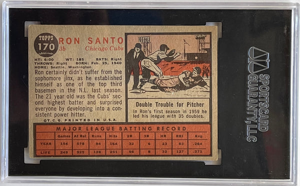 Ron Santo Autographed 1962 Topps Card #170 (SGC)