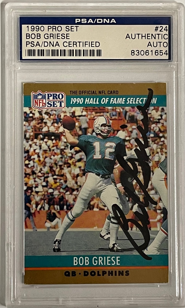 Bob Griese autographed 1990 Topps Card #24 (PSA)