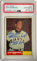 Juan Marichal Autographed 1961 Topps Rookie Card #417 (PSA)