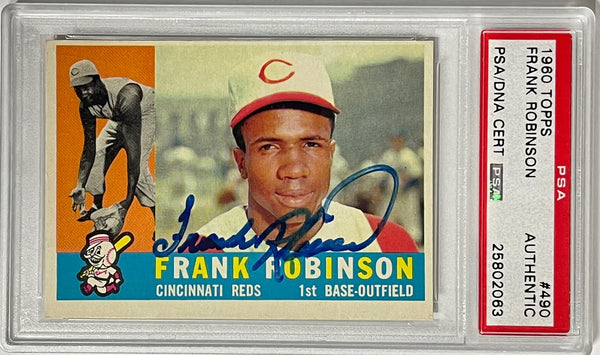 Frank Robinson Autographed 1960 Topps Card #490 (PSA)