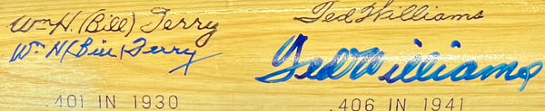 Ted Williams & Bill Terry Autographed Louisville Slugger Bat (JSA)