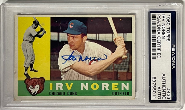 Irv Noren Autographed 1960 Topps Card #433 (PSA)