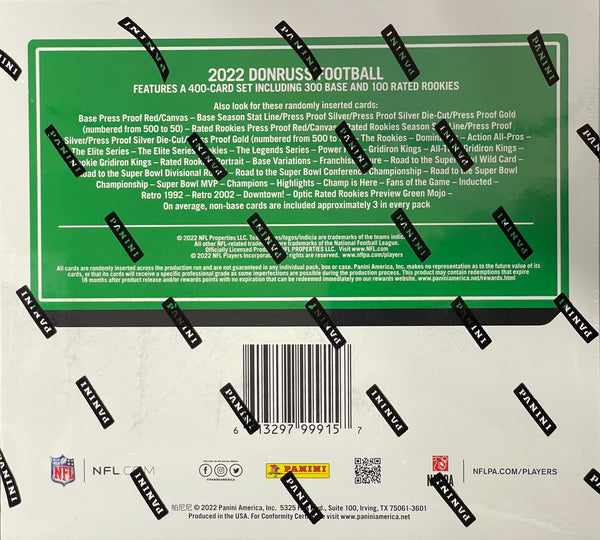 2022 Panini Donruss H2 Football Hobby Box