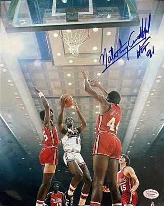 Nate Archibald HOF 91 Autographed Color Lay Up 8x10 Photo