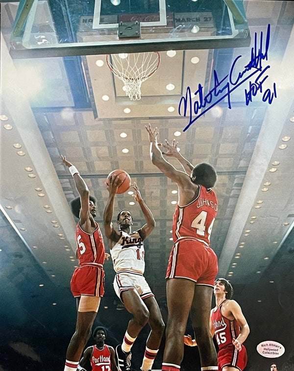 Nate Archibald HOF 91 Autographed Color Lay Up 8x10 Photo