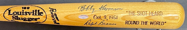 Ralph Branca & Bobby Thomson Autographed Louisville Slugger Bat (Steiner)