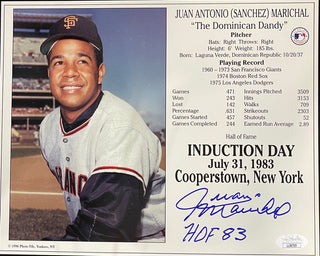 Juan Marichal Autographed 8x10 Baseball Photo Card (JSA)