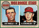 1968 Topps Rookie Stars Lou Piniella & R Scheinblum Card