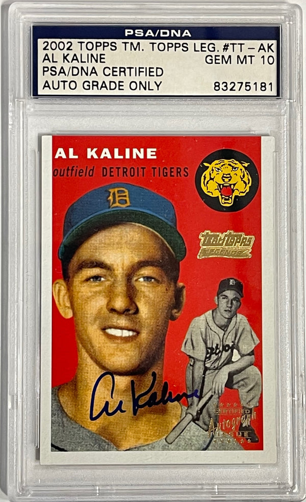 Al Kaline Autographed 2002 Topps Team Legends Card #201 (PSA)