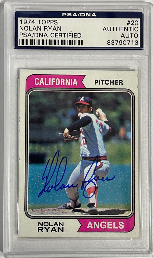 Nolan Ryan Autographed 1974 Topps Card #20 (PSA)