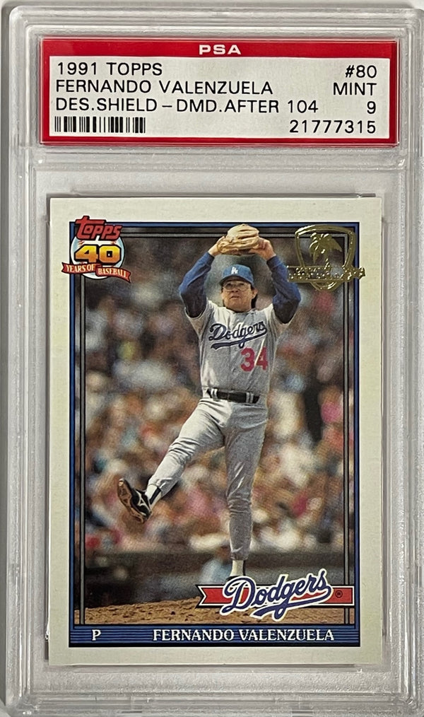 Fernando Valenzuela 1991 Topps Desert Shield Card #80 (PSA 9)