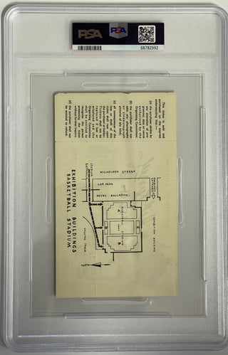 Bill Russell Signed 1956 Olympics Basketball Full Ticket PSA 10 AUTO
