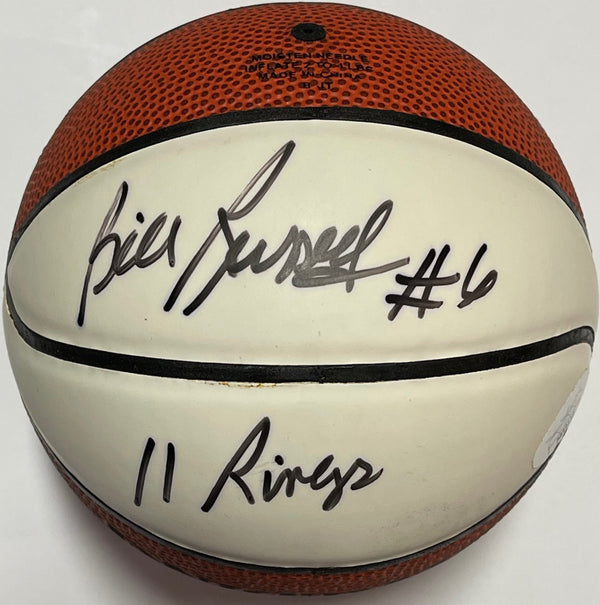 Bill Russell Autographed Spalding Mini Basketball (JSA)