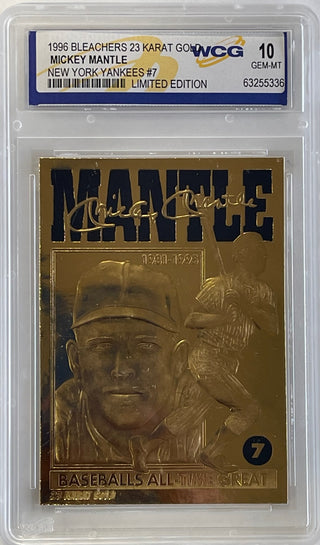 1996 Mickey Mantle 23K Gold Card Graded Gem-Mint 10