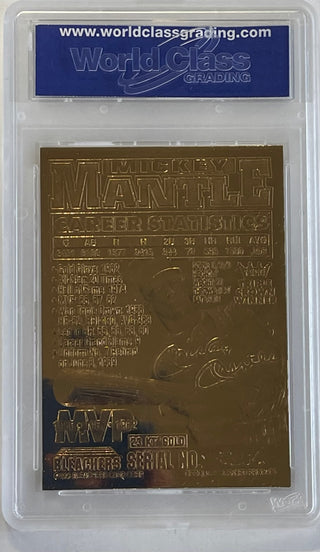 1996 Mickey Mantle 23K Gold Card Graded Gem-Mint 10