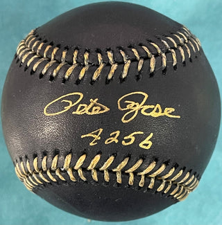 Pete Rose "4256" Autographed Official Black Major League Baseball