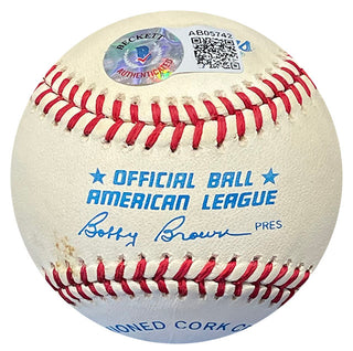 Mickey Mantle Autographed Official American League Bobby Brown Baseball (BVG)