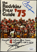 Joe Theismann & Sonny Jurgensen The Redskins Press Guide 75 (JSA)