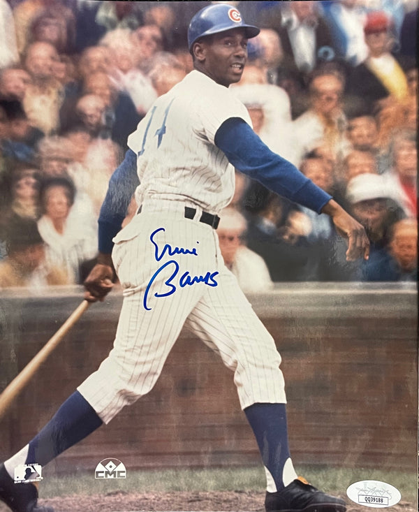 Ernie Banks Autographed 8x10 Baseball Photo (JSA)