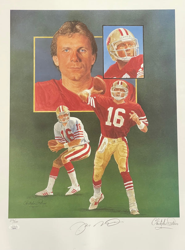 Joe Montana & Christopher Paluso Signed18x24 Lithograph 276/400 (JSA)