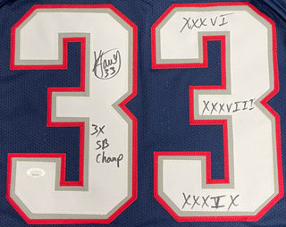 Kevin Faulk "3x SB Champ, XXXVI, XXXVIII & XXXIX" Autographed New England Patriots Custom Jersey (JSA)