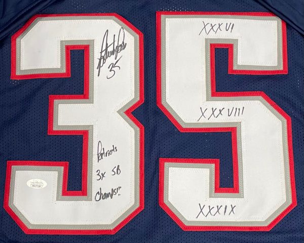 Patrick Pass "Patriots 3x SB Champs!, XXXVI, XXXVIII & XXXIX" Autographed New England Patriots Custom Jersey (JSA)