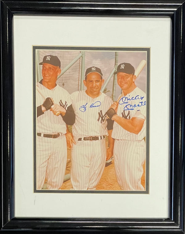 Mickey Mantle & Yogi Berra Autographed Framed 8x10 Photo (JSA)