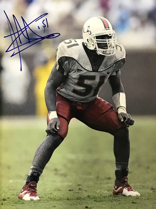 Jonathan Vilma Autographed 8x10 Photo Miami Hurricanes