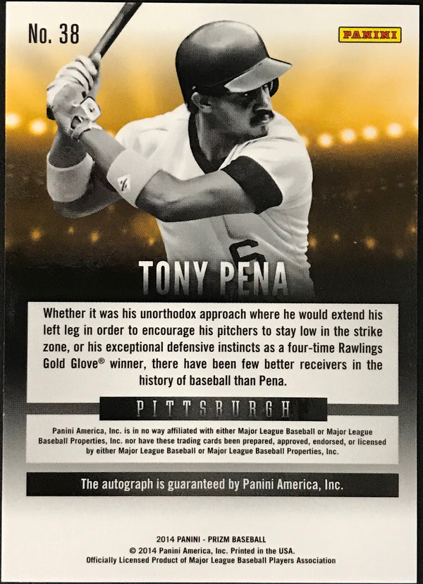 Tony Pena Autographed 2014 Panini Prizm Card