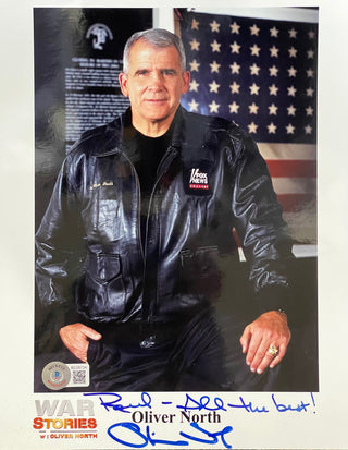 Oliver North Autographed 8x10 Photo (Beckett)