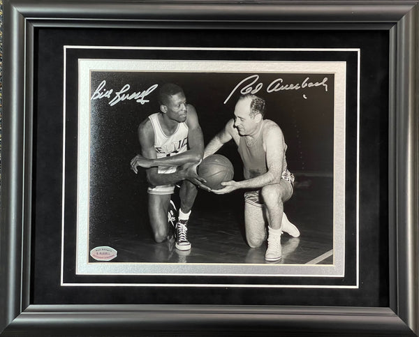 Bill Russell & Red Auerbach Autographed 8x10 Framed Basketball Photo