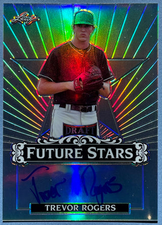 Trevor Rogers Autographed 2017 Leaf Draft Future Stars Baseball Card