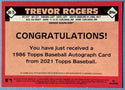 Trevor Rogers Autographed 2021 Topps Rookie Baseball Card