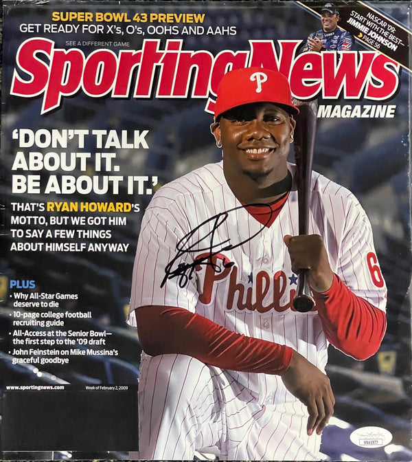 Ryan Howard Autographed Sporting News Magazine Page (JSA)