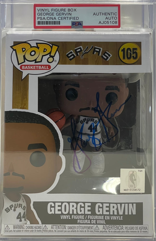 George Gervin Autographed Funko Pop (PSA)