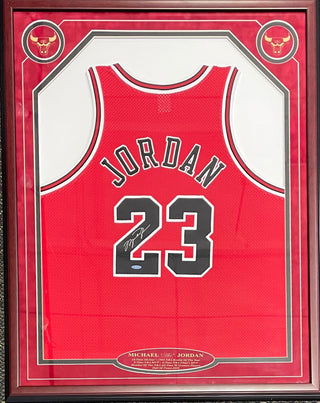 Michael Jordan Autographed Framed Chicago Bulls Jersey (UDA)