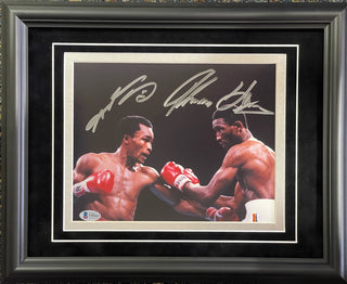 Sugar Ray Leonard & Thomas Hearns Signed 8x10 Framed Boxing Photo (Beckett)