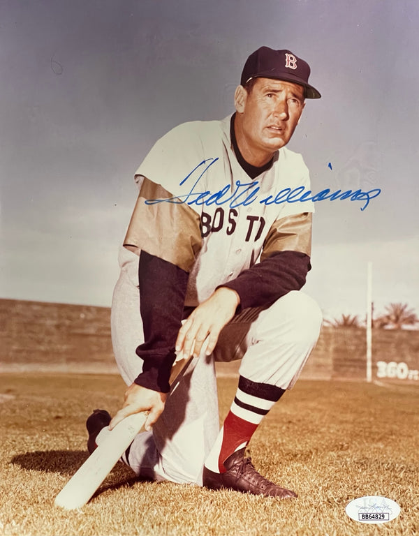 Ted Williams Autographed 8x10 Baseball Photo (JSA)