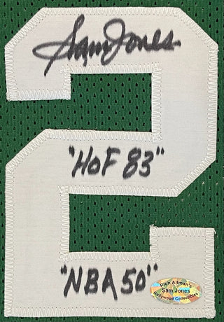 Sam Jones Autographed Boston Celtics Custom XL Jersey