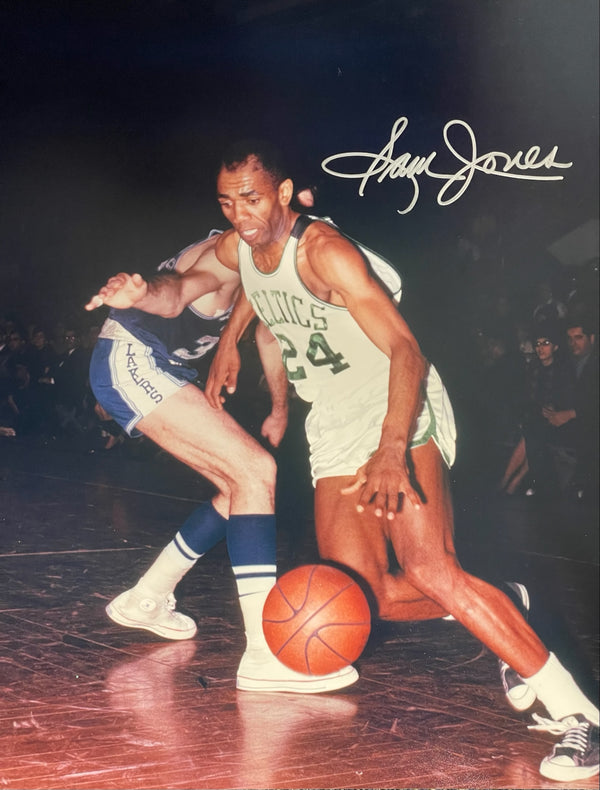 Sam Jones Autographed 16x20 Basketball Photo