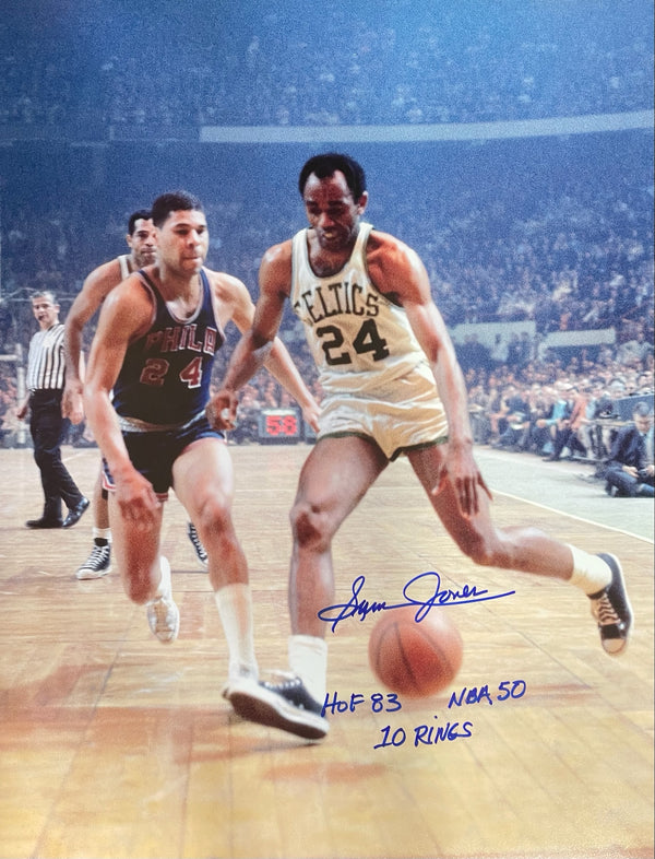 Sam Jones Autographed 16x20 Basketball Photo