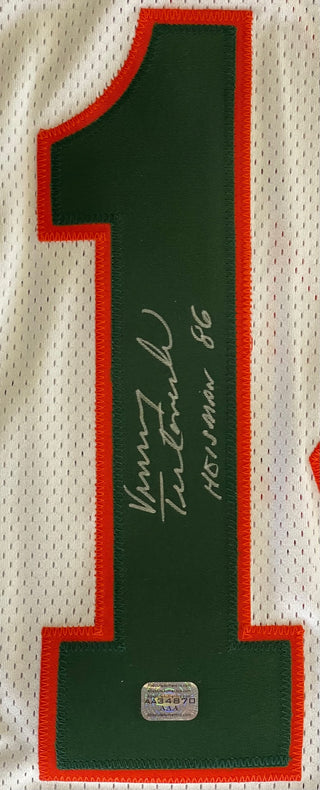 Vinny Testaverde Autographed Miami Hurricanes Football Jersey